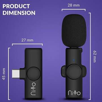 NiYo USB-C Lapel Microphone: Elite Audio Quality for Content Creators, Podcasters & Tech Enthusiasts, Video Recording, Reels, Shorts, YouTube, Vlog, TikTok & More (Pink (2 Mics 1 Receiver))