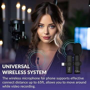 NiYo USB-C Lapel Microphone: Elite Audio Quality for Content Creators, Podcasters & Tech Enthusiasts, Video Recording, Reels, Shorts, YouTube, Vlog, TikTok & More (Pink (2 Mics 1 Receiver))