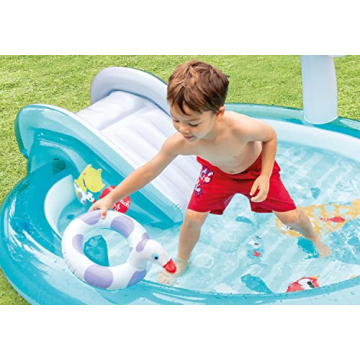 Intex Gator Inflatable Kiddie Pool with Slide for Kids