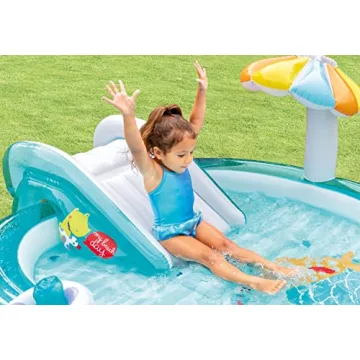 Intex Gator Inflatable Kiddie Pool with Slide for Kids