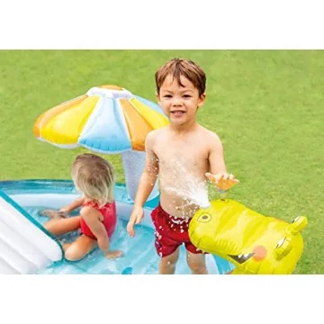 Intex Gator Inflatable Kiddie Pool with Slide for Kids