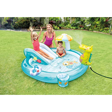 Intex Gator Inflatable Kiddie Pool with Slide for Kids
