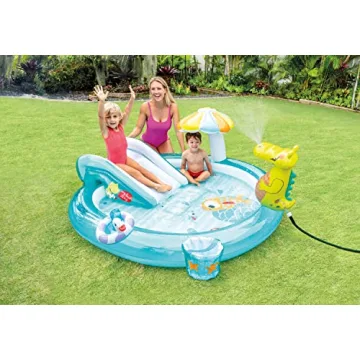 Intex Gator Inflatable Kiddie Pool with Slide for Kids