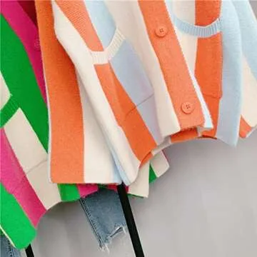 JASCLS Winter Long Sleeve Cable Knitted Color Block Boho Sweater Cardigans Chunky Sweater Cardigans for Women