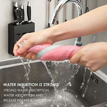 11Pack Kitchen Dish Cloths, Reusable Dish Towels, Nonstick Oil Washable Fast Drying, Super Absorbent Coral Velvet Cleaning Cloths for Cleaning Tableware, Kitchen, Bathroom (Pink-green10 x 6")