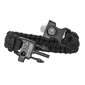 K2-Peak Survival Paracord Bracelet with Compass & Whistle