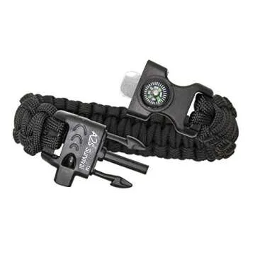 K2-Peak Survival Paracord Bracelet with Compass & Whistle