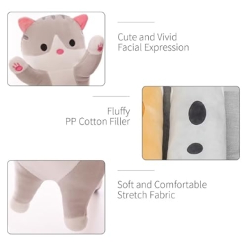 SHINUOER Long Cat Plush Pillow - Soft & Adorable Plush Toy