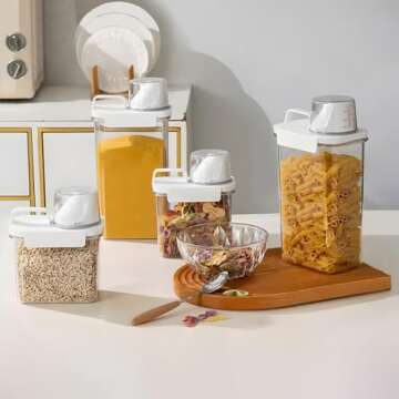 XhOSLAnd Airtight Cereal Storage Container Set - 4 PCS