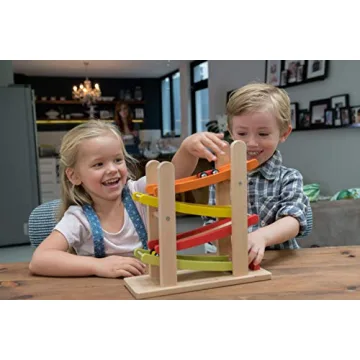 EverEarth Jr. Ramp Racer - Colorful Wooden Race Track Toy