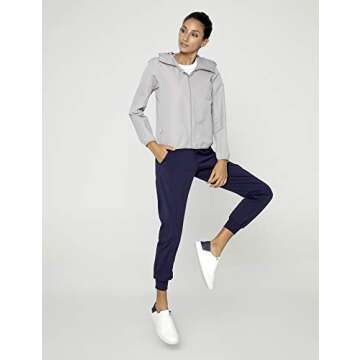 AJISAI Women's Joggers Pants with Pockets - Navy M for Casual Chic Style