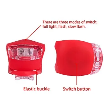 8 Pack Bicycle Light Set with Waterproof LED Safety Lights