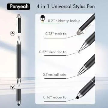 Penyeah Stylus Pen - 4 in 1 Disc Stylus for Touchscreens, High Precision