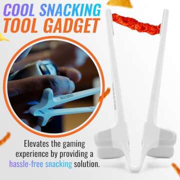 SNACTIV PRO Finger Chopsticks for Gamers - As Seen on Shark Tank! The Official Snacking Tool of the Future - Enjoy Snacks and Chips with Ease - Innovative Gaming Snacking Solution - Snack Chopsticks