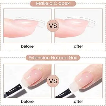 MAYCHAO 15ML Builder Nail Gel 5 in 1 Clear Builder Strengthener Gel Nail Polish for Nail Extension, Hard Gel Builder Base Gel Rhinestone for Valtines Home Manicure, 0.5 OZ