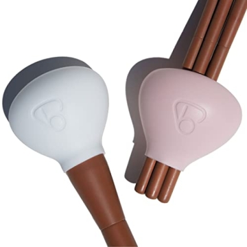 Silicone Makeup Brush Covers for Travel - 2 Pack Pink & White