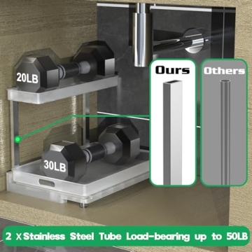 HzTinT Under Sink Organizer 2 Pack with Tray - Clear White