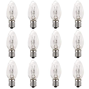 12 Pack 15 Watt E12 Light Bulbs for Salt Lamps & Chandeliers