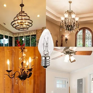 12 Pack 15 Watt E12 Light Bulbs for Salt Lamps & Chandeliers