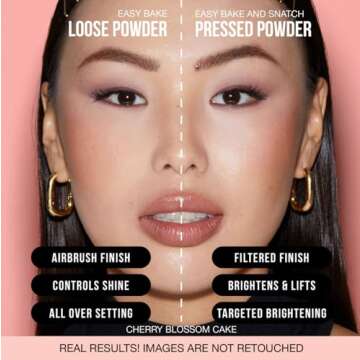 HUDA BEAUTY Easy Bake and Snatch Pressed Talc-Free Brightening and Setting Powder Cherry Blossom