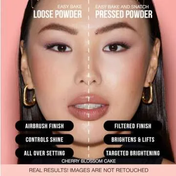 HUDA BEAUTY Easy Bake and Snatch Pressed Talc-Free Brightening and Setting Powder Cherry Blossom