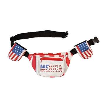 HandinHandCreations USA Merica Beverage Belt Fanny Pack Holster All American Classic Costume 4th of July