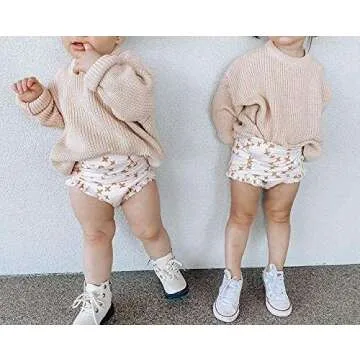 Toddler Baby Girls Loose Long Sleeve Knit Sweaters Warm Pullover Top Fall Winter Clothes Outfits (Casual Loose Beige, 6-12 Months)