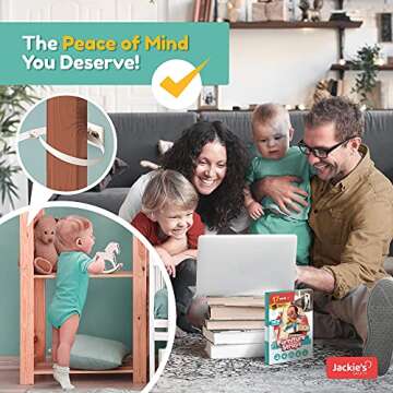 17 XXL-Pack Furniture Anchors for Wall – Furniture Anchors for Baby Proofing – Flexible Furnitur...