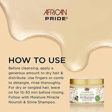 African Pride Takedown & Detangle Regimen with Moisture Miracle Aloe & Coconut Water Pre-Shampoo, Moisture Miracle 5 Essential Oils.