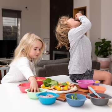 Eco-Friendly Bamboo Kids Plates Set of 4 – Safe Dinnerware