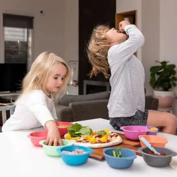 Eco-Friendly Bamboo Kids Plates Set of 4 – Safe Dinnerware