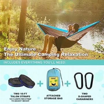 SZHLUX Double Camping Hammock - Portable & Durable for Outdoors