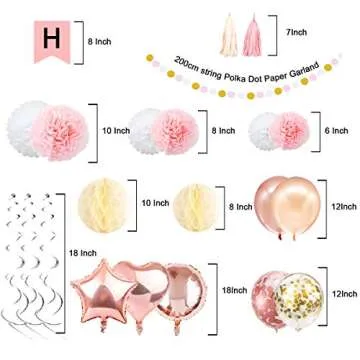 Birthday Decorations Balloon Banner – Rose Gold Happy Birthday Decoration, Happy Birthday Banner, 16th 18th 21st 30th 50th 60th Birthday Balloons Birthday Party Decoration for Women girls