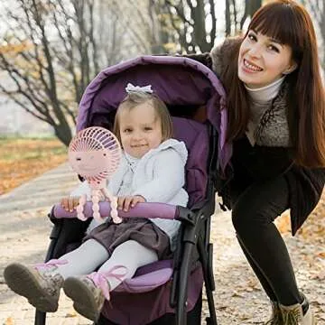 Portable Stroller Fan, With Flexible Tripod and 3 Speeds Clip On Car Seat Fan Mini Small Personal Handheld Battery Powered USB Fan, for Pram Crib Bike Treadmill Camping and Student Bed Desk