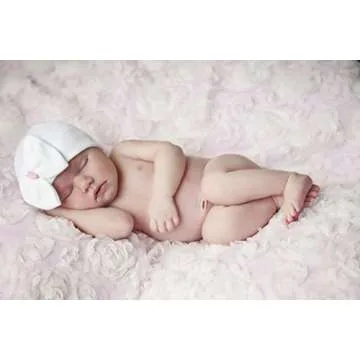 Melondipity Newborn Hospital Hat White - 2 Ply Hospital Fabric - Infant Baby Hat Cap with Big Cute Bow Beanie
