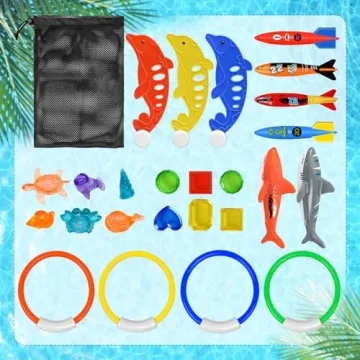 Jasonwell 25PCS Pool Diving Toys for Kids | Fun Water Play