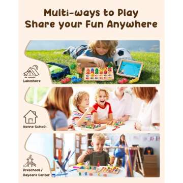 Wooden Magnetic Fishing Game for Toddlers, Alphabet Educational Color Sorting Games, Fine Motor Skills Toy with Letters, Preschool Learning ABC Cognition Toys Easter Gift for Kids 3 4 5 Years Old