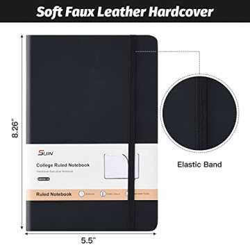 SUIN Hardcover-Journal-Notebooks, A5 Lined Journals Notebook for Writing 200 Pages, 8.2 x 5.5 inch, ...