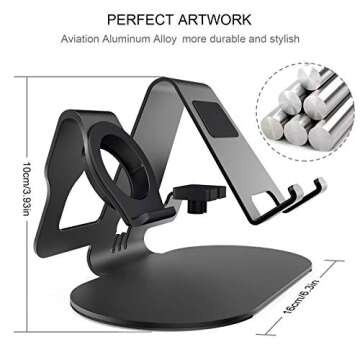 HoRiMe 3 in 1 Aluminum Charging Station for Apple Watch Charger Stand Dock for iWatch Series 4/3/2/1...