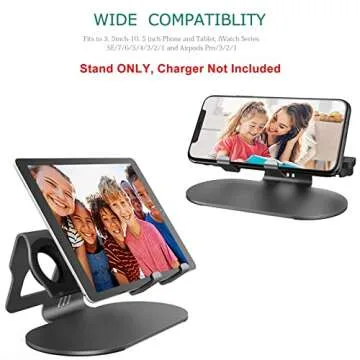 HoRiMe 3 in 1 Aluminum Charging Station for Apple Watch Charger Stand Dock for iWatch Series 4/3/2/1,iPad,AirPods and iPhone Xs/X Max/XR/X/8/8Plus/7/7 Plus /6S /6S Plus（Black） (01)