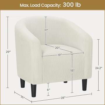 Yaheetech Accent Barrel Chair, Corduroy Fabric Club Chair, Furry Sherpa Elegant Armchair with Cozy Soft Padded, Suitable for Living Room Bedroom Reception Room Office, Beige