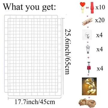 GBYAN Grid Wall Panel White Wall Grid Organizer Multifunctional Wire Wall Grid for Home and Office Photo Display