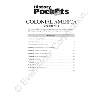 Colonial America History Workbook for Grades 4-6+