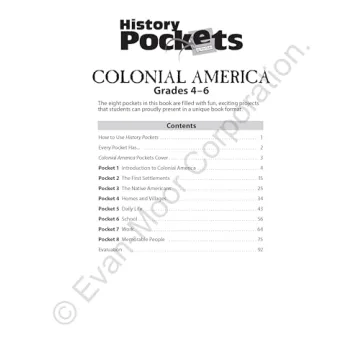 Colonial America History Workbook for Grades 4-6+