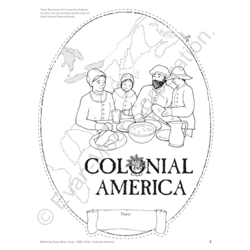 Colonial America History Workbook for Grades 4-6+