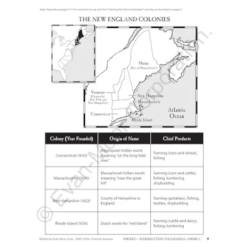 Colonial America History Workbook for Grades 4-6+