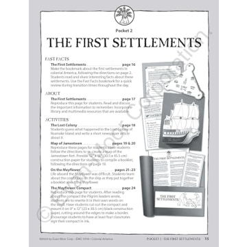 Colonial America History Workbook for Grades 4-6+