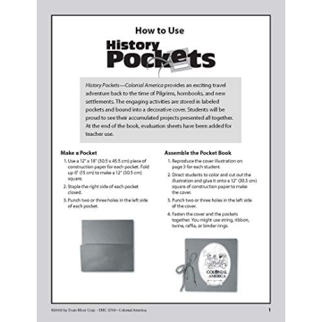 Colonial America History Workbook for Grades 4-6+