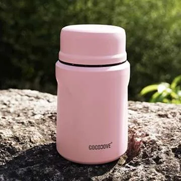 GOGOJOVE 16 oz Insulated Food Jar for Hot or Cold Meals