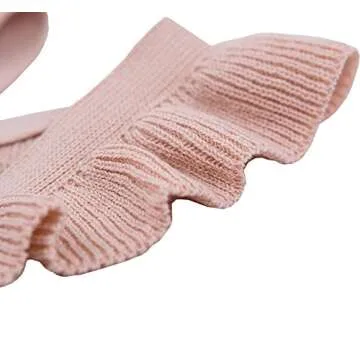 Pinleck Baby Girls Knitted Ruffle Cute Romper Cross Bandage Jumpsuit Bodysuit (Pink, 80/Fit 9-12 Months)